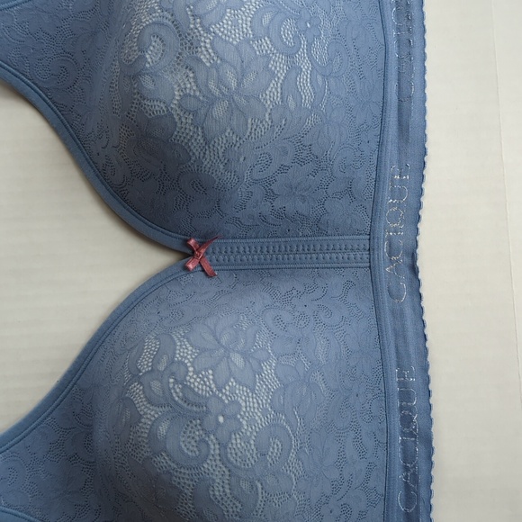 Cacique Floral 42H Lightly Lined No-Wire Bra Blue - Picture 15 of 16